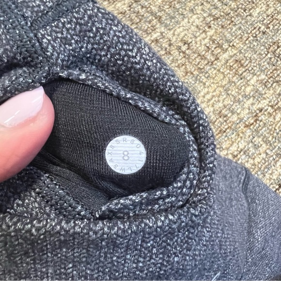 Lululemon Wunder Under Crop II Diamond Jacquard Space Dye Black Slate Size 8 - Picture 5 of 5